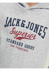 Jack & Jones Junior - JJELOGO HOOD  - Hoodie - light grey melange - 5