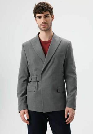 BELT DETAILED - Blazer - grey