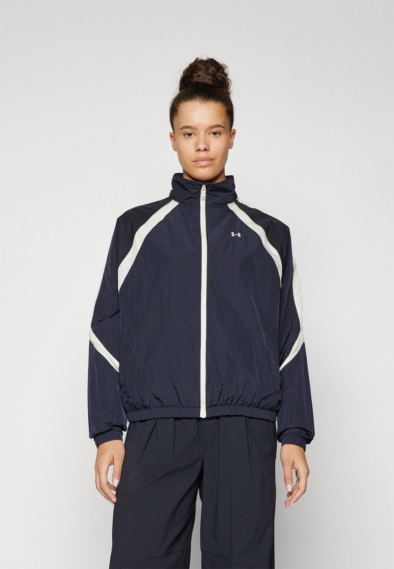 Under Armour - ICON CRINKLE TRACK JACKET - Sportinė striukė - black/stone, Padidinti