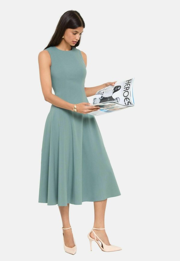 REGULAR FIT-TAILORED SEAM DETAIL A-LINE MIDI - Jerseykleid