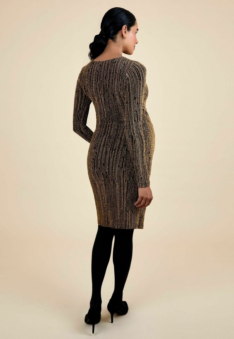 JoJo Maman Bb MATERNITY FIT - WRAP SPARKLE - Shift dress - brown - Zalando