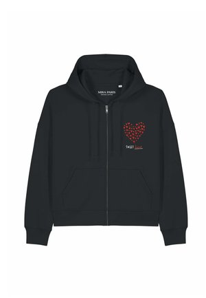 Mira Paris, SWEETHEART EMBROIDERY BOXY ZIP UP HOODIE 26 - Sweat zippé - black