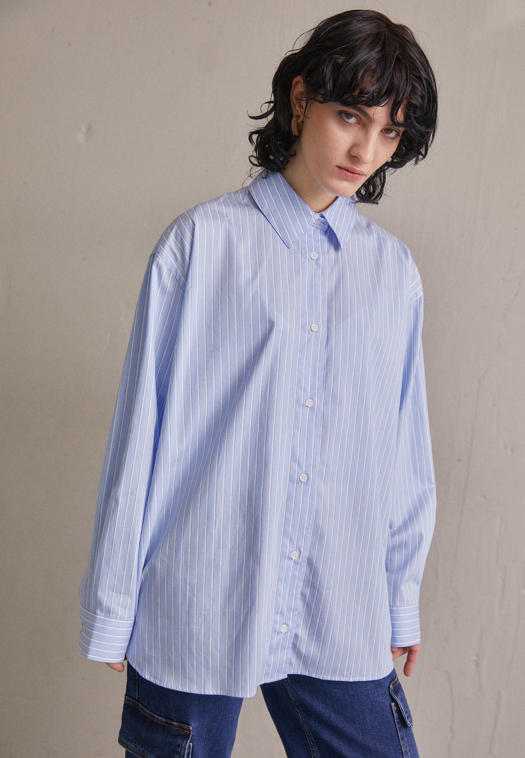 zara oversized button up