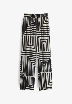 OPUS PANTS, HIGH RISE LONG WIDE FIT PRINT - Stoffhose - natural glaze