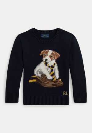 DOG INTARSIA COTTON SWEATER - Camisola - navy