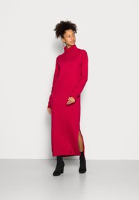 Even&Odd ROLLKRAGEN BASIC MAXI STRICKKLEID - Vestido comprido - red