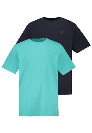 DOPPELPACK RUNDHALS BEQUEME PASSFORM - T-shirt basic - navy türkies