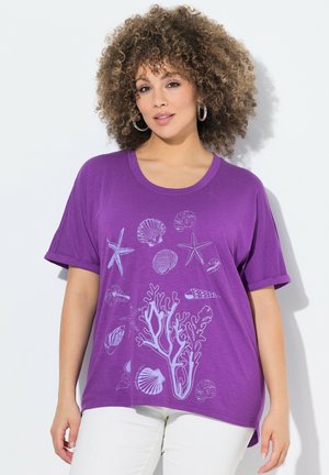 Ulla Popken SHORT SLEEVE - T-shirt print - purple