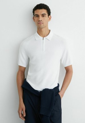 REGULAR FIT - ESTATE TEXTURED HALF-ZIP   - Poloshirt - white