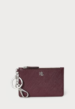 CROSSHATCH LEATHER ZIP CARD CASE - Wallet - dark garnet