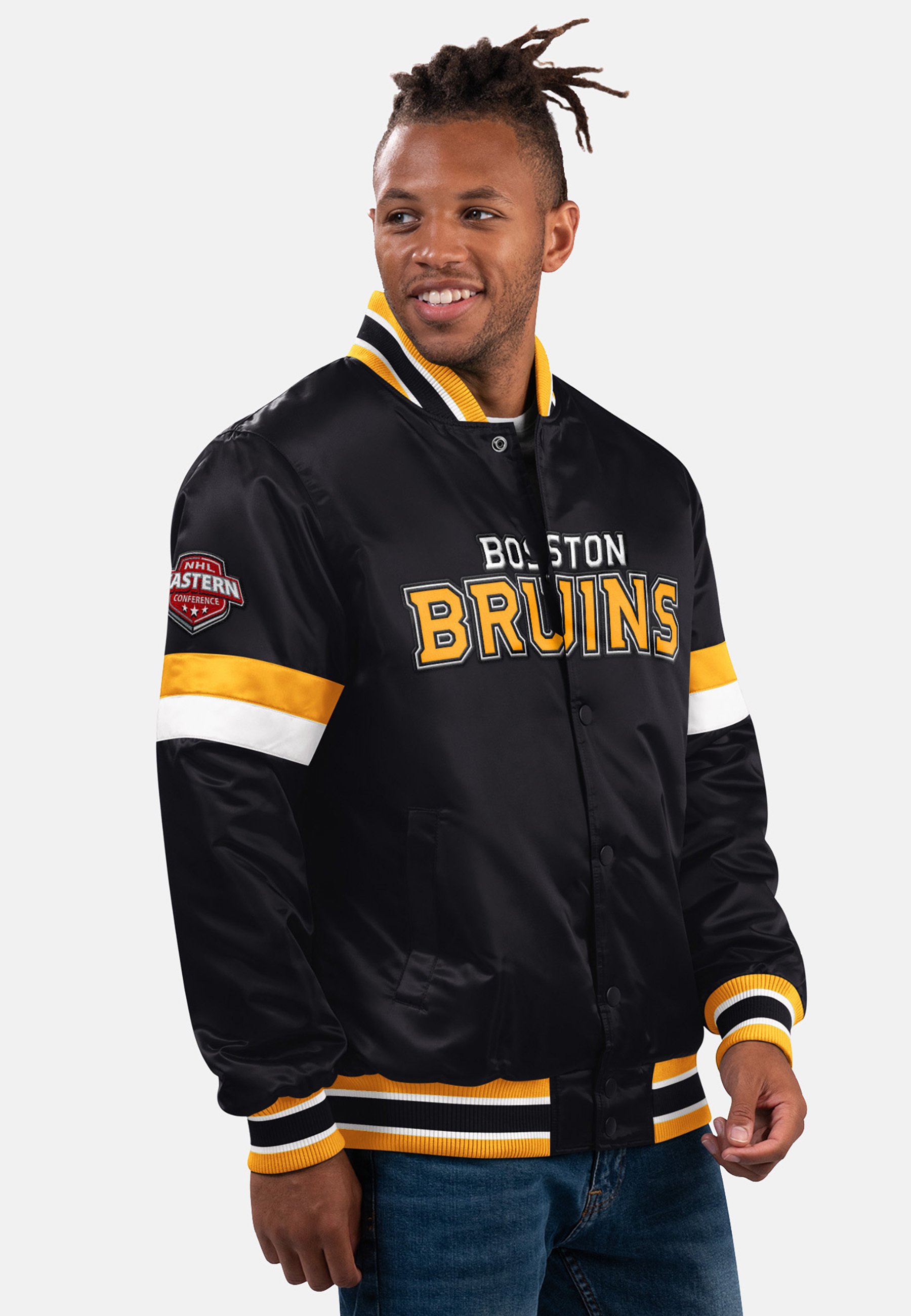 Starter NHL Boston Bruins Home Game Bomberjacke black/schwarz