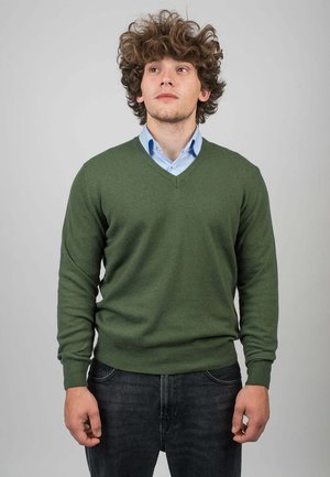 V-NECK - Strickpullover - verde khaki