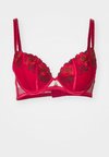 CAGED ROSE PADDED PLUNGE - Krūšturis ar stīpiņu - red