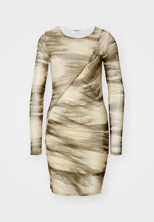 Noisy May, NMLESLEY RUCHING SHORT DRESS - Pouzdrové šaty - eggnog