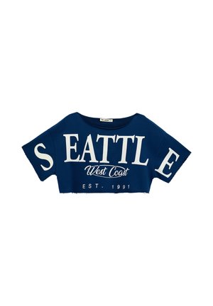 Koton, CROP - T-shirt imprimé - dark blue