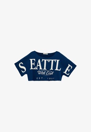 Koton, CROP - T-shirt imprimé - dark blue