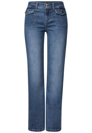 Street One, MID WAIST STRAIGHT LEG JEANS IM CASUAL FIT - Straight leg jeans - mid blue washed