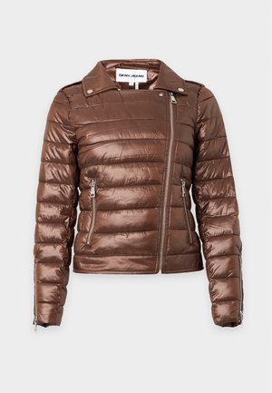DKNY, MOTO STYLE LIGHT WEIGHT PUFFER JACKET - Veste mi-saison - brown