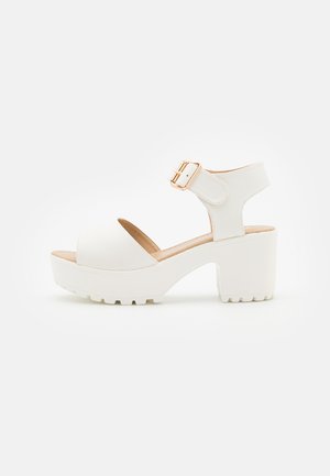 CHUNKY - Platform sandals - white