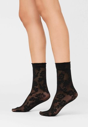 Calzedonia, 30 DENIER SHEER FLORAL SOCKS - Calcetines - black