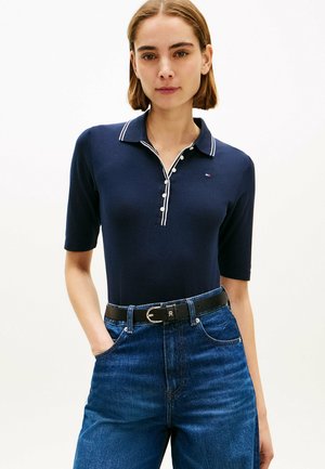 SLIM FIT TIPPED HALF SLEEVE  - Poloshirt - dark blue