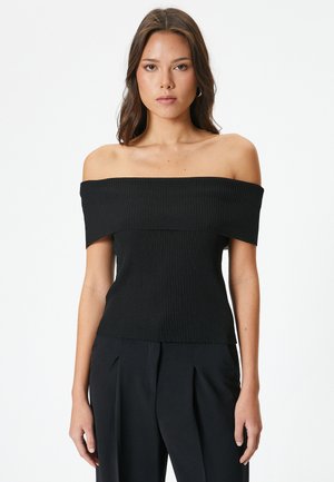 Koton OFF SHOULDER - T-shirt print - black