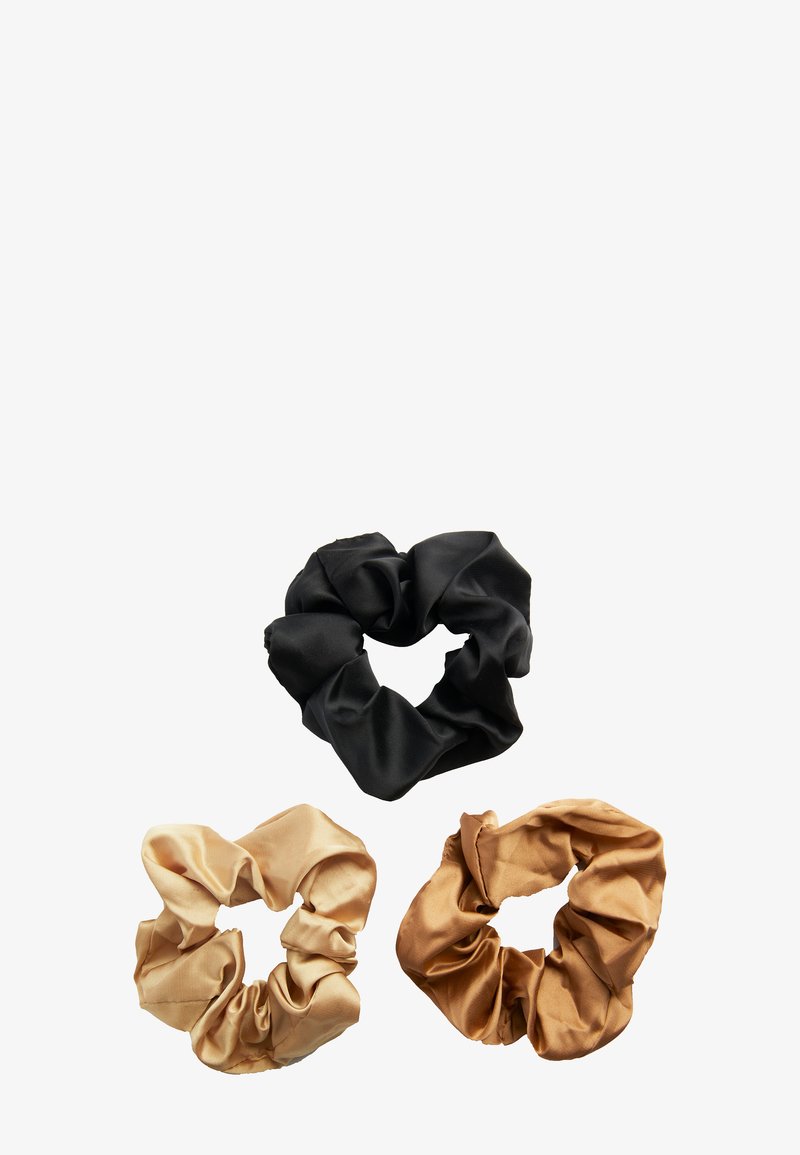 Revolution Haircare - SATIN WIDE SCRUNCHIE BLACK/BLUSH/NUDE 3 PACK - Hair styling accessory - black/blush/nude, Enlarge