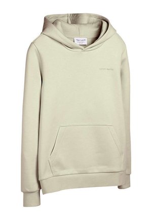 Sweat à capuche beige avec poche kangourou à l'avant, manches longues et logo discret "Teddy Smith" sur la poitrine.