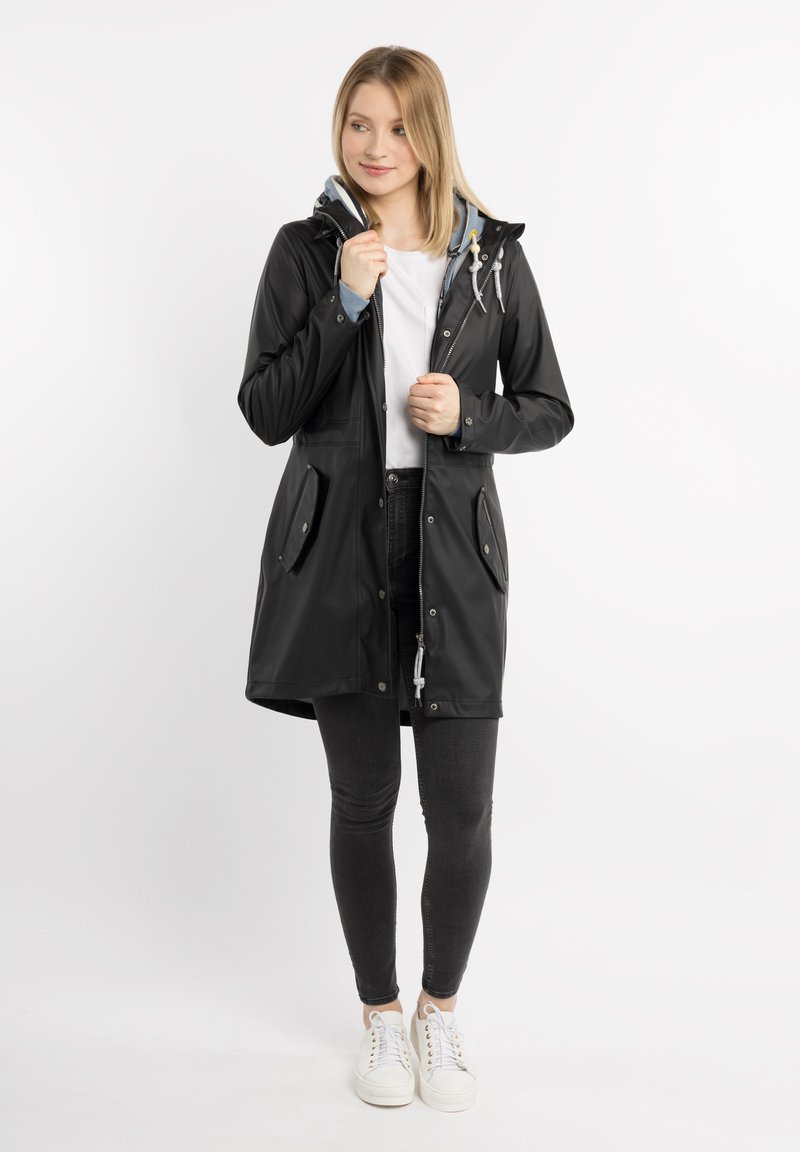 Damen Parkas | Schmuddelwedda SCHMUDDELWEDDA ALTIPLANO Regenjacke / wasserabweisende Jacke schwarz marine melange/schwarz - SS56 Damen Parkas | Schmuddelwedda SCHMUDDELWEDDA ALTIPLANO Regenjacke / wasserabweisende Jacke schwarz marine melange/schwarz - SS56