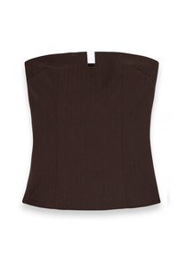 TAILORED PLUNGE LONGLINE CORSET - Top - brown