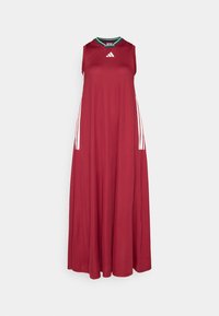 TIRO 3 STRIPES - Haljina od žerseja - collegiate burgundy/white/dark green