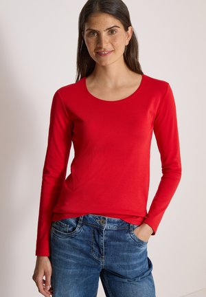 Cecil, BASIC LANGARM SHIRT MIT RUNDHALS - T-shirt à manches longues - flame red