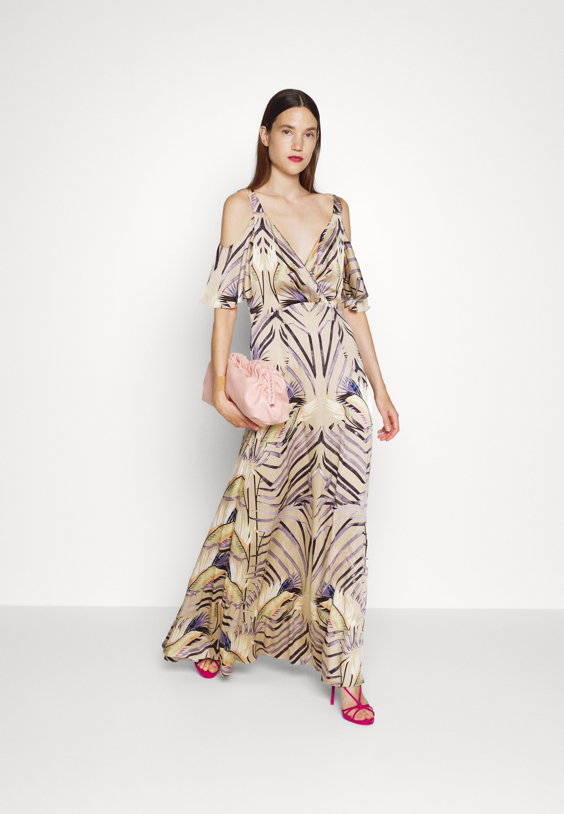 Temperley London PALMAE PRINT STRAPPY DRESS - Abito da sera -  parchment/dorato - Zalando.it