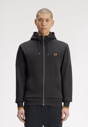 Fred Perry, HOODED ZIP THROUGH SWEATSHIRT - Sweater met rits - anchorgry/golden
