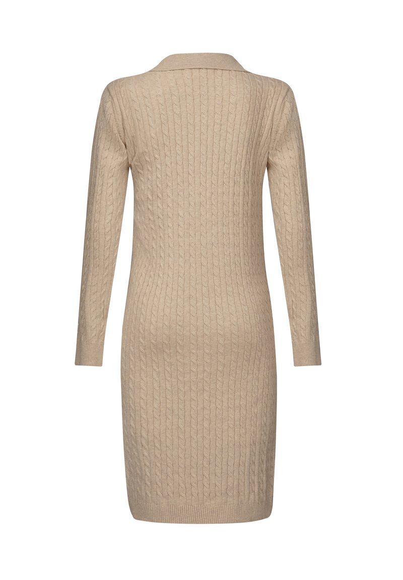 Felix Hardy WITH A SINGLE BUTTON DETAIL AND CABLE PATTERN - Shift dress -  beige - Zalando