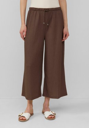 s.Oliver STRUKTURIERTE MIT ELASTIKBUND - Trousers - mokka