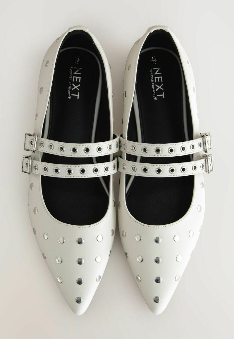 Next Ankle strap ballet pumps white Zalando