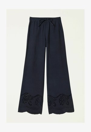 FatFace, REGULAR FIT - EMBROIDERED WIDE LEG TROUSERS . - Püksid - black