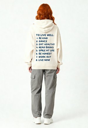 TO LIVE WELL UNISEX OVERSIZED HOODIE - Felpa con cappuccio - off-white