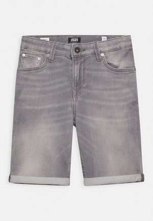 Grå denimshorts med opviklede manchetter, frontknap og fem-lomme-design inklusive møntlomme, mærke Jack & Jones størrelse 152.