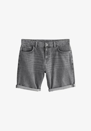 Szare dżinsowe szorty z podwiniętym dołem, wyposażone w dwie przednie kieszenie oraz klasyczny design z pięcioma kieszeniami. Wykonane z wytrzymałej tkaniny bawełnianej.