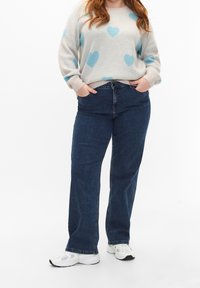 Zizzi Stickad tröja - beige