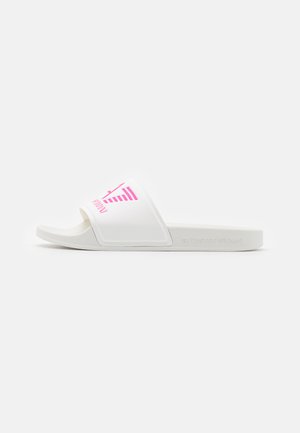 UNISEX - Chanclas de baño - white/pink fluo
