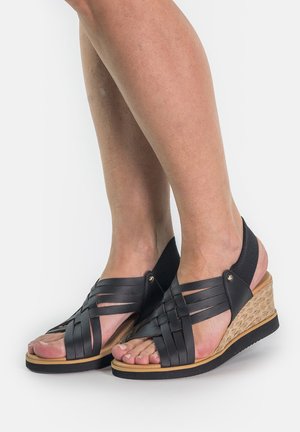 NICA - Sandalias de cuña - black