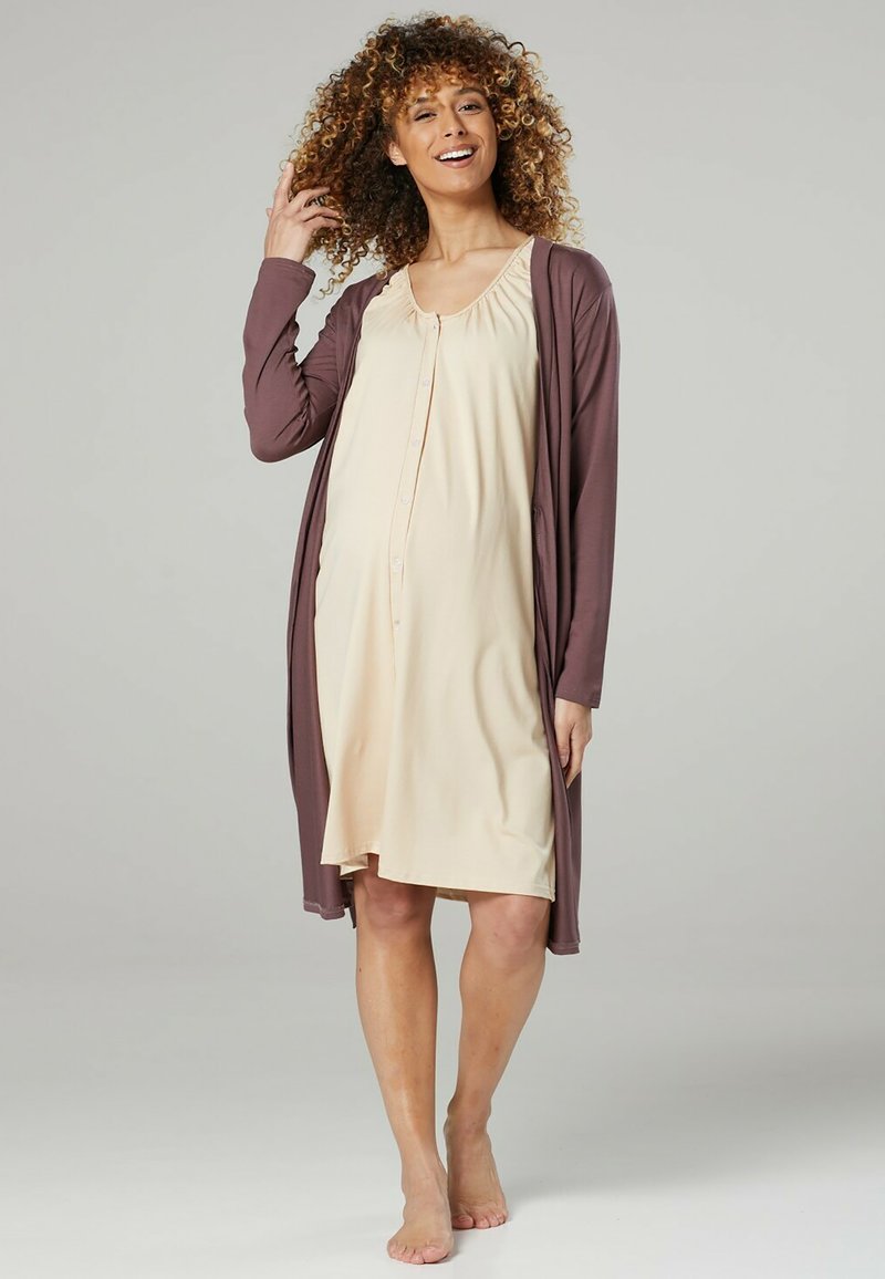 Happy Mama MATERNITY HOSPITAL SET Nightie beige & cappuccino/beige Zalando.ie