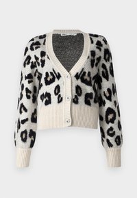 ONLSARA GLITTER - Cardigan - pumice stone/black/gold glitter