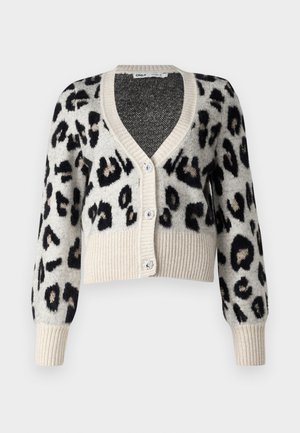 ONLY ONLSARA GLITTER - Cardigan - pumice stone/black/gold glitter