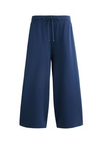 SOFT TOUCH CROPPED WIDE-LEG - Tracksuit bottoms - dark blue