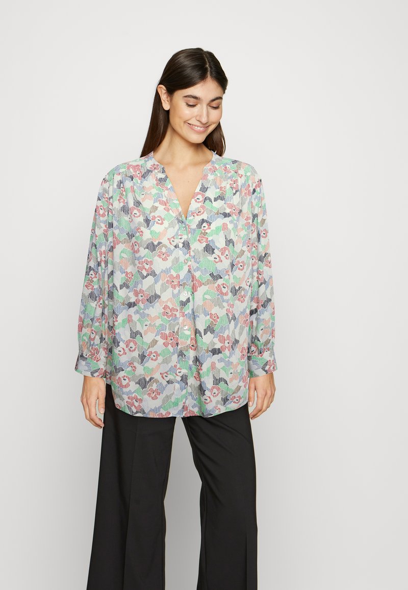 S.OLIVER Camicetta Donna Verde Fiori Viscosa Casual (IT 40, EU 36
