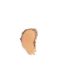 Muestra de producto base en un tono beige suave y cremoso con acabado mate, mostrando un borde ligeramente texturizado y polvo suelto alrededor.